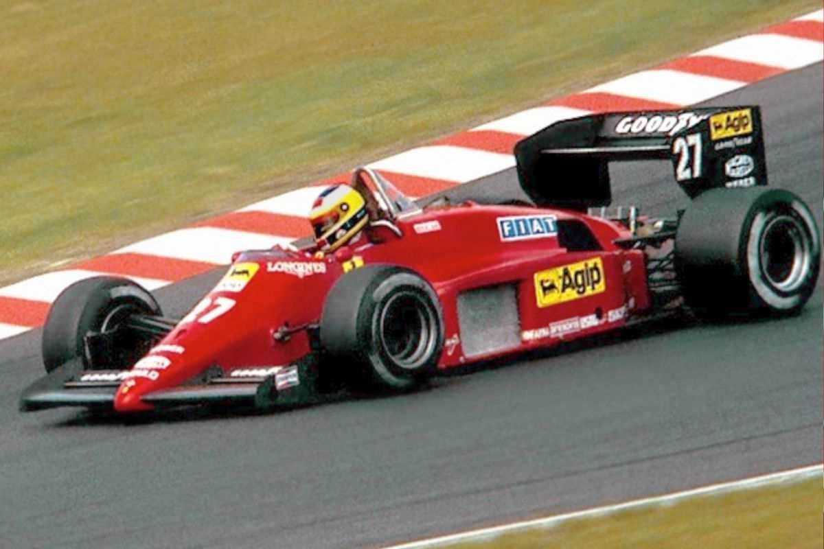 Michele Alboreto sulla Ferrari nel 1985